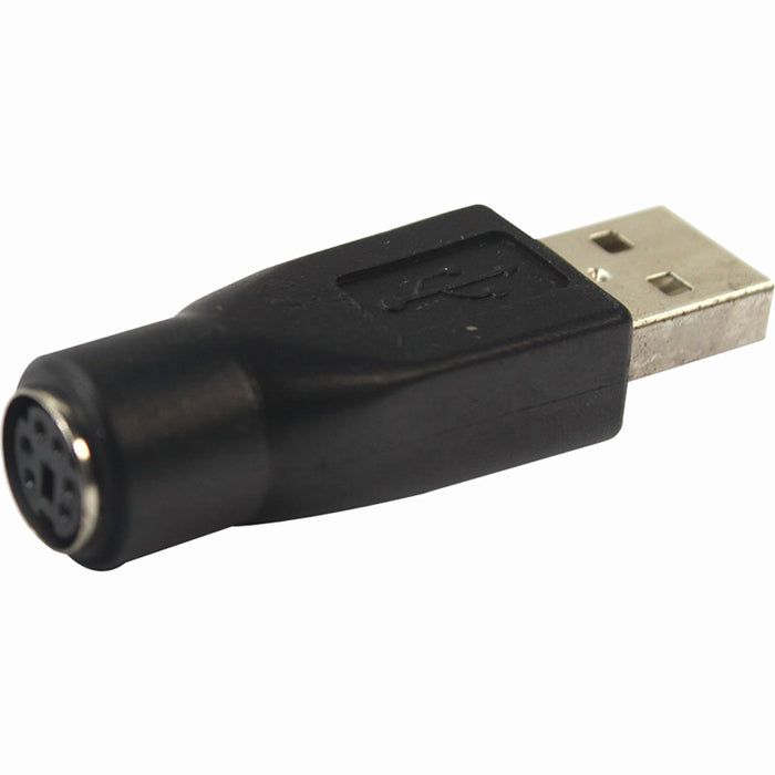 4XEM 6-Pin PS/2 Female To USB Male Keyboard/Mouse Adapter - 1 Pack - 1 x Type A USB 2.0 Male - 1 x 6-pin Mini-DIN (PS/2) Keyboard/Mouse Female - Black - 4XUSB1PS2