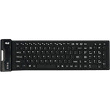 Adesso Antimicrobial Waterproof Flex Keyboard (Compact Size) - Cable Connectivity - USB Interface - 108 Key Home Page, Email, My Computer, My Favorites, Volume Up, Volume Down, Mute, Previous Track, N...  - AKB-222UB