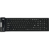 Adesso Antimicrobial Waterproof Flex Keyboard (Compact Size) - Cable Connectivity - USB Interface - 108 Key Home Page, Email, My Computer, My Favorites, Volume Up, Volume Down, Mute, Previous Track, N...  - AKB-222UB