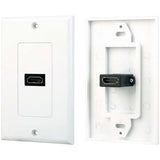 4XEM Single Outlet Female High Speed HDMI Wall Plate with 3D support - White 1Port Single outlet femaleHDMI Wall Plate To Mount To A Single Gang Box - 4XWALLHDMI1