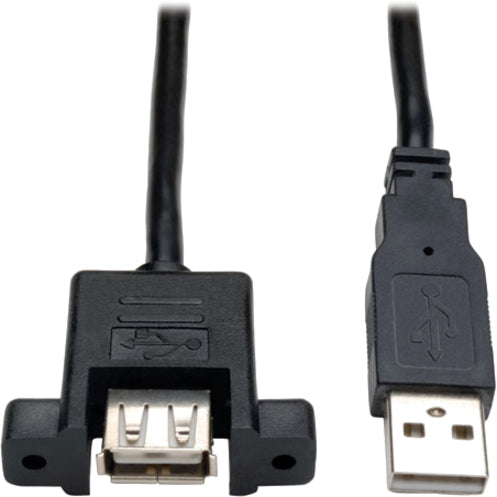 Tripp Lite 6 Inch Panel Mount USB 2.0 Extension Cable USB A to Panel Mount A Male/Female - (A M to panel mount A F) 6-in. - U024-06N-PM