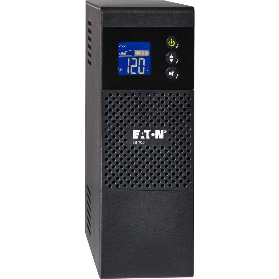 Eaton 5S UPS 700 VA 420 Watt 120V Line-Interactive Battery Backup Tower USB LCD - Tower - 2 Minute Stand-by - 110 V AC Input - 115 V AC Output - 8 x NEMA 5-15R - 5S700LCD