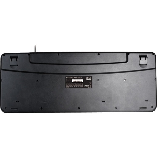 Adesso Spill-Resistant Multimedia Desktop Keyboard (USB) - Cable Connectivity - USB Interface - 104 Key Media Player, Email, Internet, My Computer, Calculator, Search, Play/Pause, Volume Down, Volume ...  - AKB-132UB