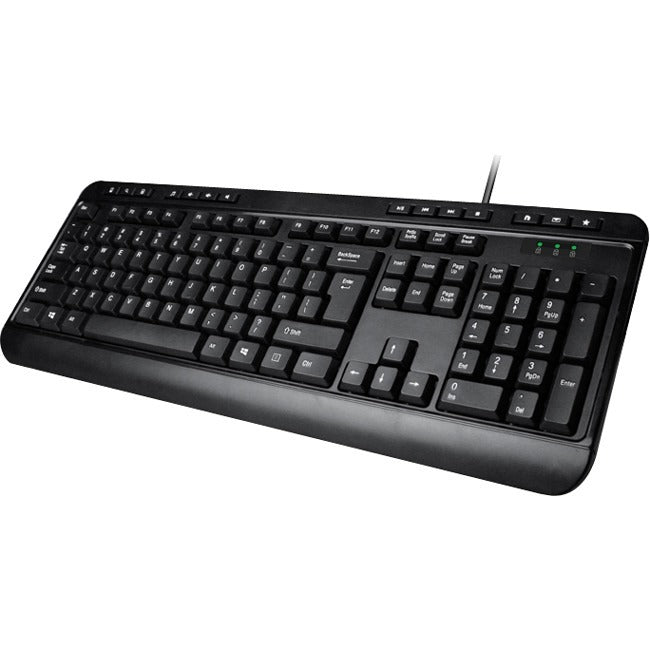 Adesso Spill-Resistant Multimedia Desktop Keyboard (USB) - Cable Connectivity - USB Interface - 104 Key Media Player, Email, Internet, My Computer, Calculator, Search, Play/Pause, Volume Down, Volume ...  - AKB-132UB