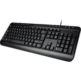 Adesso Spill-Resistant Multimedia Desktop Keyboard (USB) - Cable Connectivity - USB Interface - 104 Key Media Player, Email, Internet, My Computer, Calculator, Search, Play/Pause, Volume Down, Volume ...  - AKB-132UB