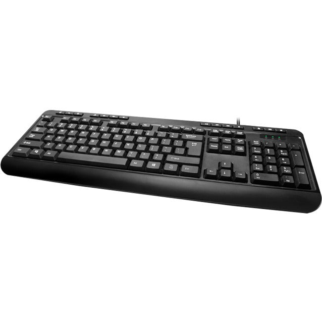 Adesso AKB-132 - Spill-Resistant Multimedia Desktop Keyboard (PS/2) - Cable Connectivity - PS/2 Interface - 104 Key Media Player, Volume Down, Volume Up, Mute, Play/Pause, Previous Track, Next Track, ...  - AKB-132PB