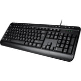 Adesso AKB-132 - Spill-Resistant Multimedia Desktop Keyboard (PS/2) - Cable Connectivity - PS/2 Interface - 104 Key Media Player, Volume Down, Volume Up, Mute, Play/Pause, Previous Track, Next Track, ...  - AKB-132PB