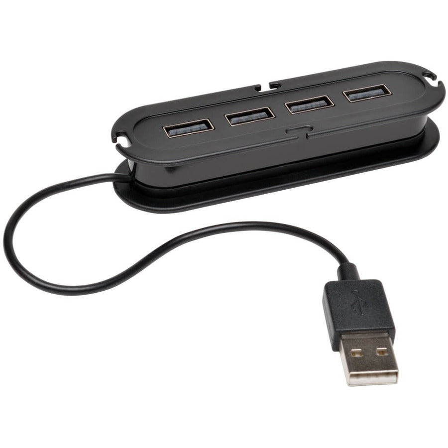 Tripp Lite 4-Port USB 2.0 Hi-Speed Ultra-Mini Hub w/ Cable Compact Mobile - USB - 4 USB Port(s) - 4 USB 2.0 Port(s) - U222-004