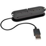 Tripp Lite 4-Port USB 2.0 Hi-Speed Ultra-Mini Hub w/ Cable Compact Mobile - USB - 4 USB Port(s) - 4 USB 2.0 Port(s) - U222-004