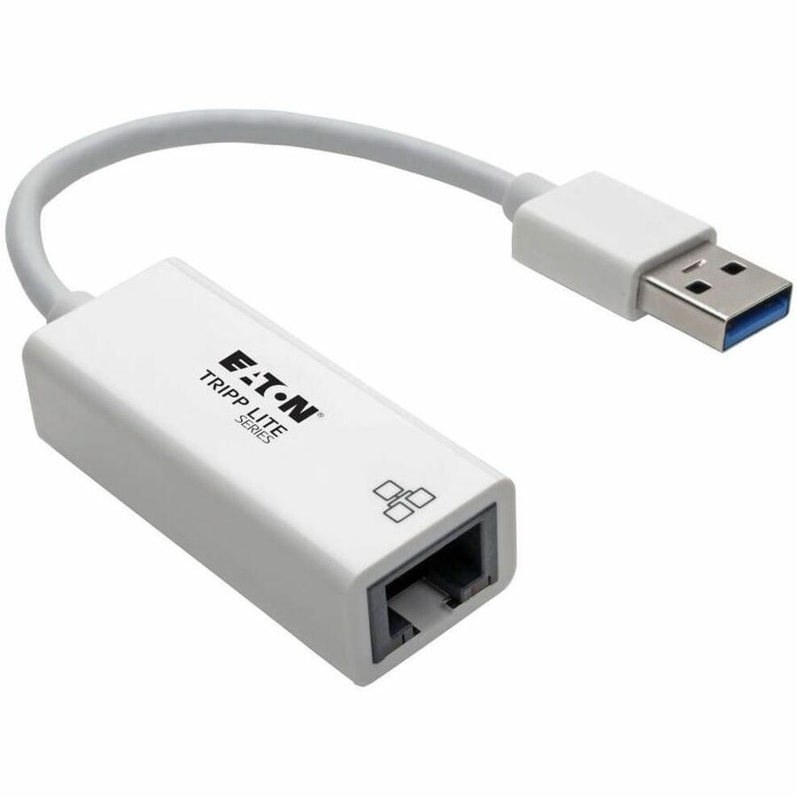 Tripp Lite USB 3.0 SuperSpeed to Gigabit Ethernet NIC Network Adapter RJ45 10/100/1000 White - USB 3.0 - 1 x Network (RJ-45) - Twisted Pair - U336-000-GBW