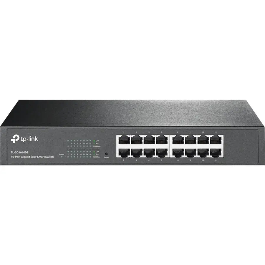 TP-LINK TL-SG1016DE - 16-Port Gigabit Easy Smart Switch - Limited Lifetime Protection - Plug & Play - Desktop/Rackmount - Sturdy Metal w/ Shielded Ports - Support QoS, Vlan, IGMP & Link Aggregation - TL-SG1016DE - eCommerce Business Prime