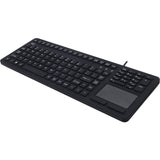 Adesso Antimicrobial Waterproof Touchpad Keyboard - Cable Connectivity - USB Interface - 108 Key Windows Key Hot Key(s) - English (US) - MAC - TouchPad - PC, Mac OS, iOS, Windows - Membrane Keyswitch ...  - AKB-270UB