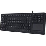 Adesso Antimicrobial Waterproof Touchpad Keyboard - Cable Connectivity - USB Interface - 108 Key Windows Key Hot Key(s) - English (US) - MAC - TouchPad - PC, Mac OS, iOS, Windows - Membrane Keyswitch ...  - AKB-270UB