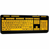 Adesso Luminous 4X Large Print Multimedia Desktop Keyboard - Cable Connectivity - USB Interface - 122 Key Previous Track, Home, Email, Favourites, Volume Down, Volume Up, Search, Back, Forward, Play/P...  - AKB-132UY
