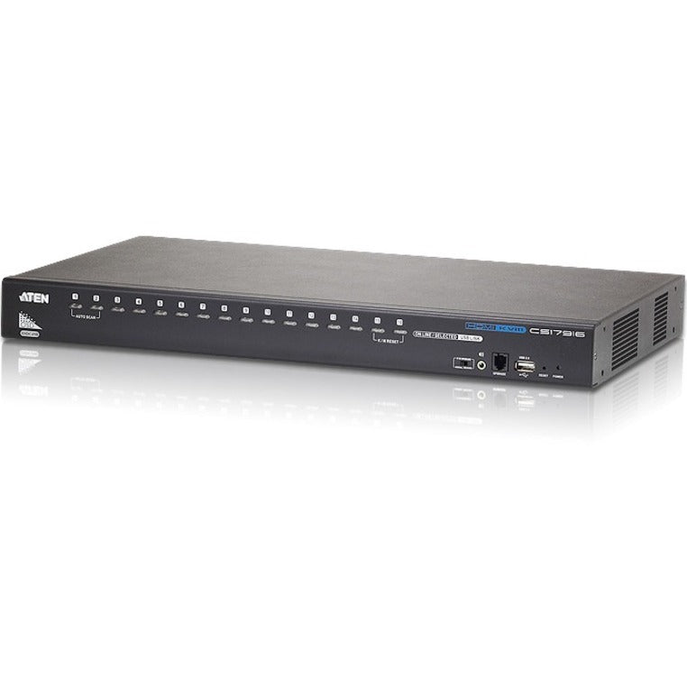 ATEN 16-Port USB HDMI KVM Switch-TAA Compliant - 16 Computer(s) - 1 Local User(s) - 1920 x 1200 - 19 x USB - 17 x HDMI - CS17916