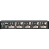 Tripp Lite KVM Switch 4-Port DVI Dual-Link / USB w/ Audio & 4x 6ft Cables - 4 Computer(s) - 1 Local User(s) - 2560 x 1600 - 8 x USB - 5 x DVI - Desktop - TAA Compliant - B004-DUA4-HR-K