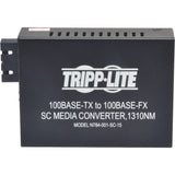 Tripp Lite 10/100 UTP to Singlemode Fiber Media Converter RJ45 / SC 15km 1310nm - 1 x Network (RJ-45) - 10/100Base-TX, 1000Base-FX - Desktop - N784-001-SC-15