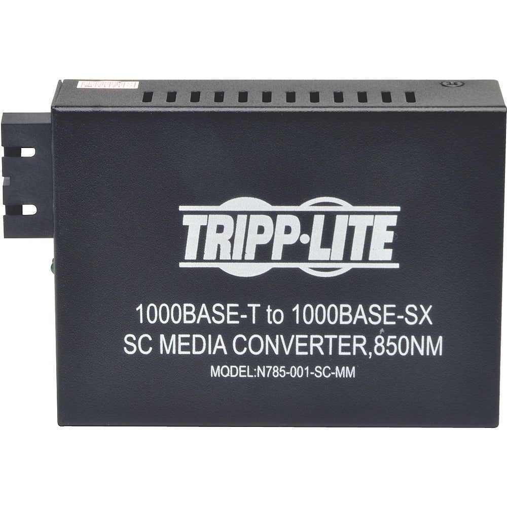 Tripp Lite SC Multimode Fiber Media Converter Gigabit 10/100/1000 RJ45 550M 850nm - 1 x Network (RJ-45) - 10/100/1000Base-T, 1000Base-SX - Desktop - N785-001-SC-MM
