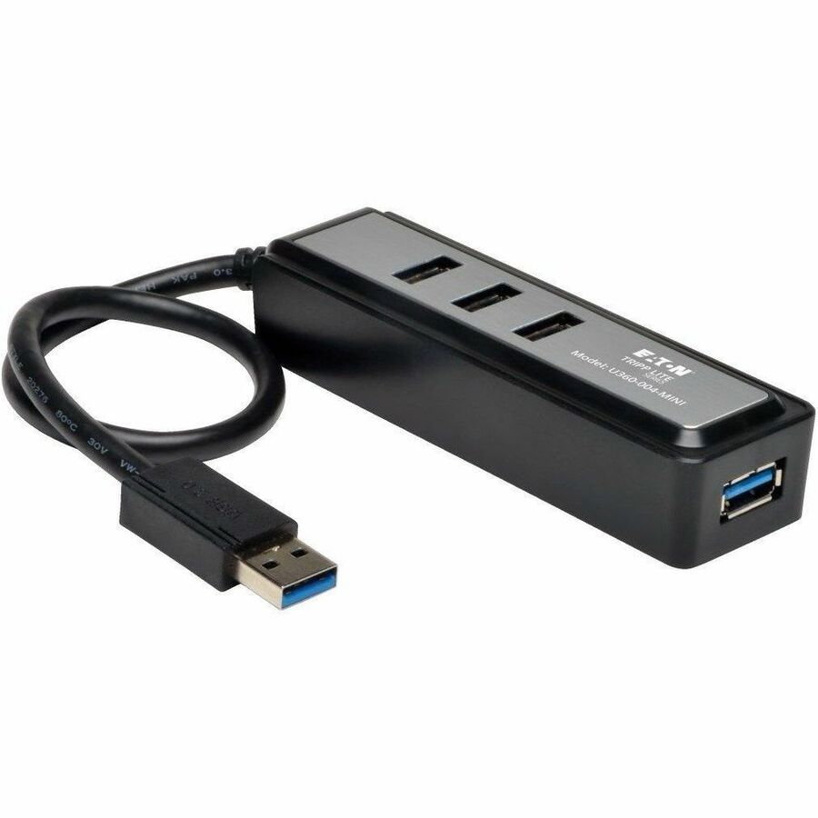 Tripp Lite Portable 4-Port USB 3.0 Superspeed Mini Hub w/ Built In Cable - USB - External - 4 USB 3.0 Port(s) with Built In Cable - U360-004-MINI