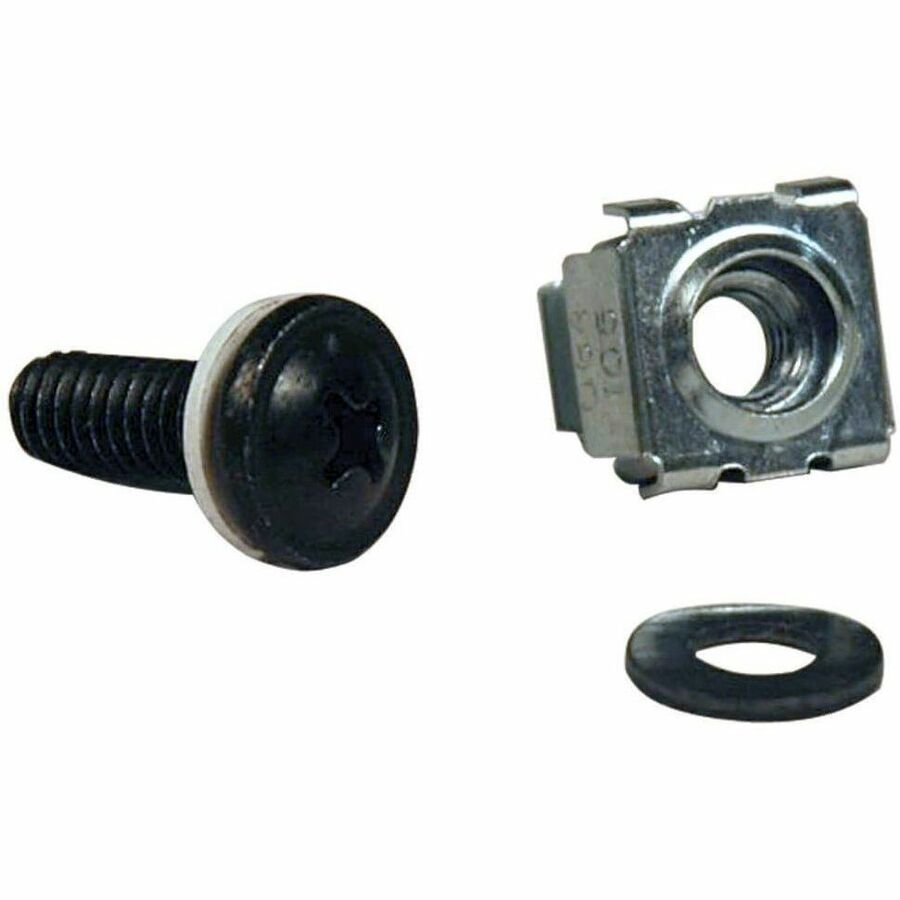 Tripp Lite 50PC Rack Enclosure Square Hole Hardware M5 Screws & Washers - Cage Nut, Pan Head Screw, Cup Washer - 50 - SRCAGENUT5MM