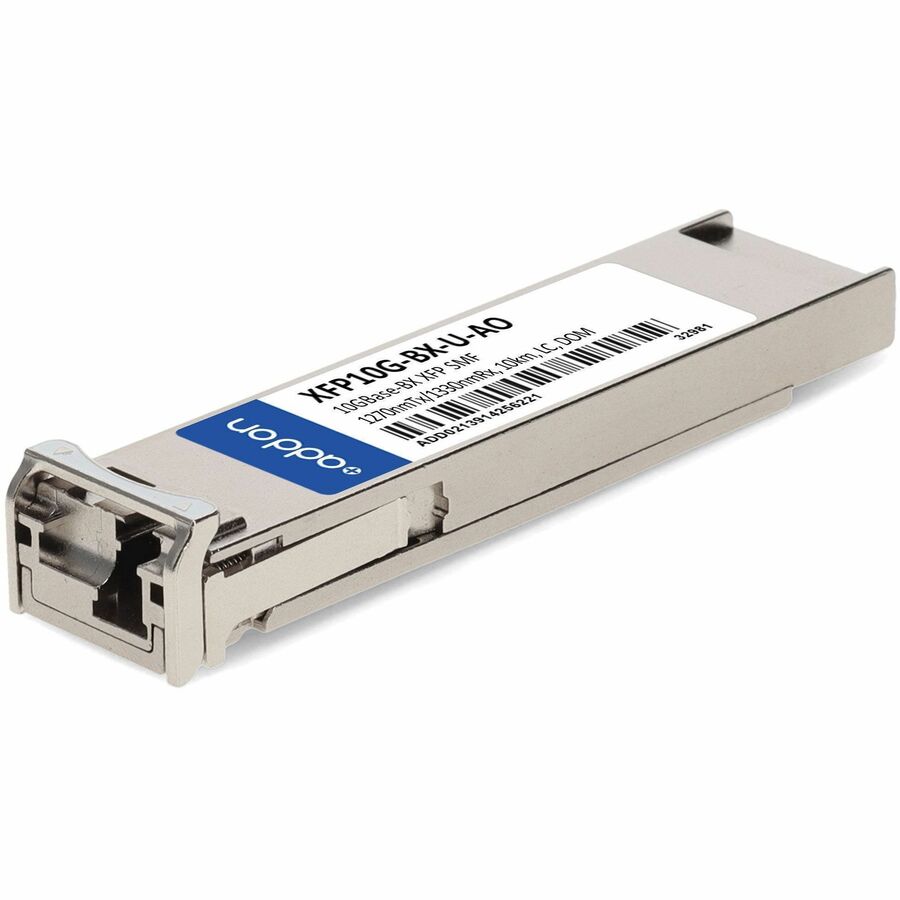 AddOn MSA and TAA Compliant 10GBase-BX XFP Transceiver (SMF, 1270nmTx/1330nmRx, 10km, LC, DOM) - 100% compatible and guaranteed to work - XFP-10G-BX-U-AO