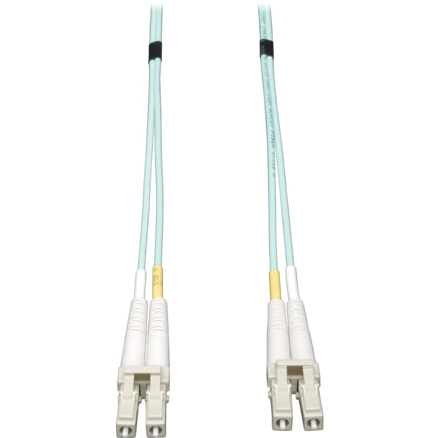 Tripp Lite 0.5M 10Gb Duplex Multimode 50/125 OM3 LSZH Fiber Cable LC/LC Aqua - Fiber Optic for Network Device - 1.67 ft - 2 x LC Male Network - 2 x LC Male Network - N820-20N