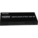 4XEM 2x8 Port HDMI video switcher/splitter - 4XEM 2x8 Port high speed HDMI video switcher/splitter fully supporting 1080p, 3D for Blu-Ray, gaming consoles and all other HDMI compatible devices - 4XHDMI2X84K