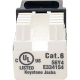 Tripp Lite Cat6 Cat5e 110 Style Punch Down Keystone Jack Black 10-Pack TAA - 10 Pack - 1 x RJ-45 Network Female - Black - TAA Compliant - N238-010-BK