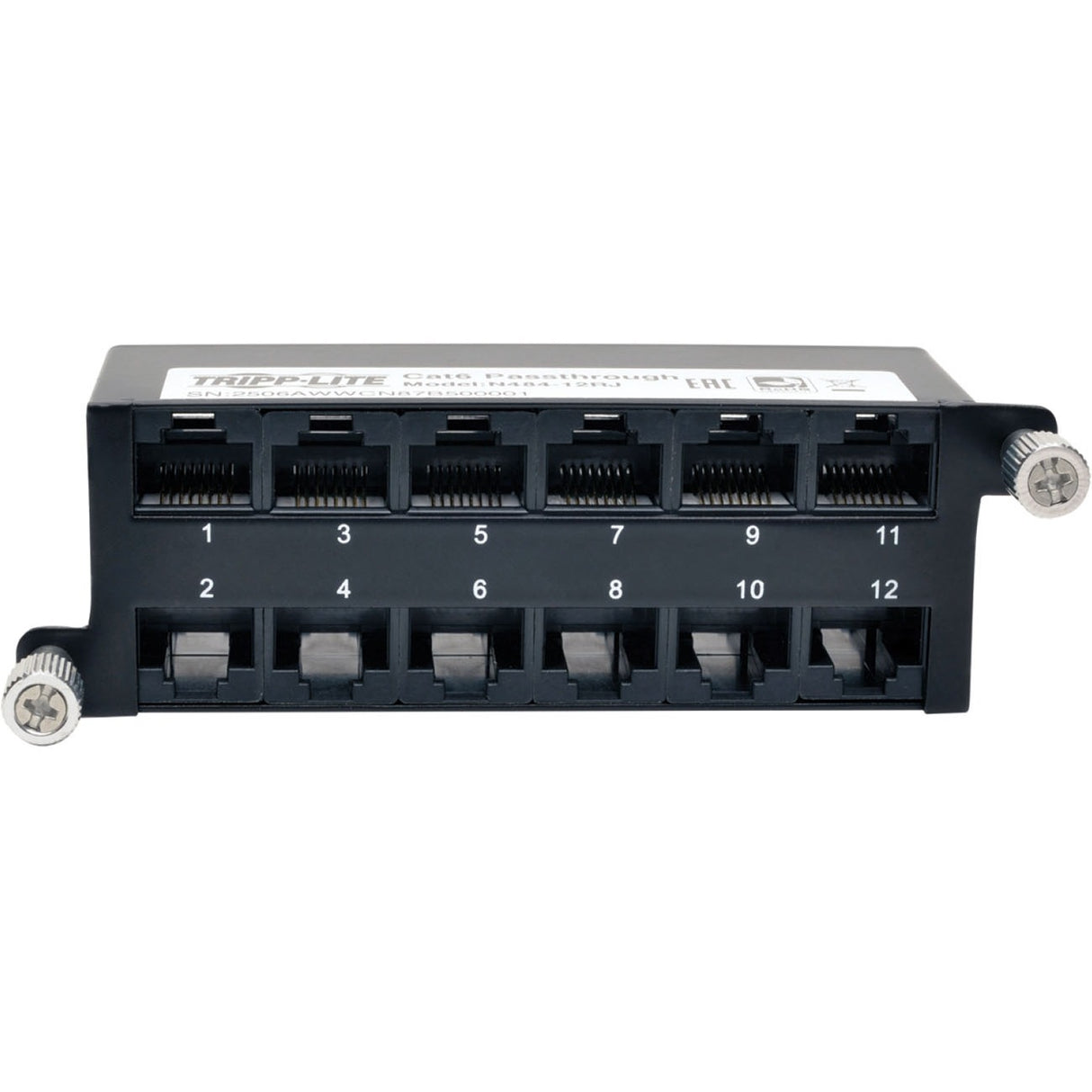 Tripp Lite High Density Cat6A Pass-Through Cassette 12 RJ45 - 24 x RJ-45 - N484-12RJ