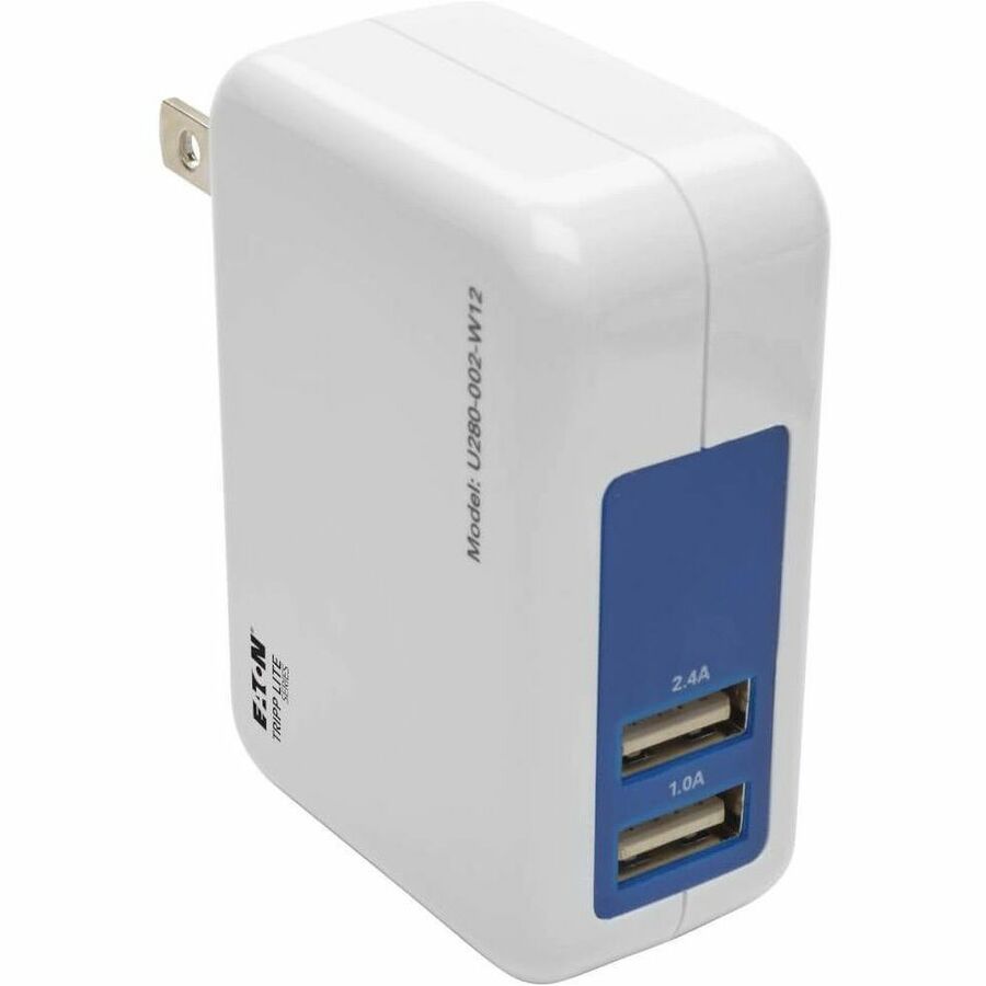 Tripp Lite Dual Port Travel USB Wall Charger Direct Plug-In 5V / 3.4A /17W - 5 V DC Output Voltage - 2.40 A Output Current - U280-002-W12