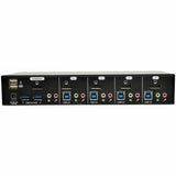 Tripp Lite 4-Port DisplayPort KVM Switch w/Audio, Cables and USB 3.0 SuperSpeed Hub - 4 Computer(s) - 1 Local User(s) - 2560 x 1600 - 8 x USB - 5 x DisplayPort - B004-DPUA4-K