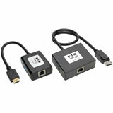 Tripp Lite Display Port to HDMI Over Cat5/6 Video Extender Transmittor & Receiver - 1 Input Device - 1 Output Device - 150 ft Range - 2 x Network (RJ-45) - 2 x USB - 1 x HDMI Out - DisplayPort - Full  - B150-1A1-HDMI