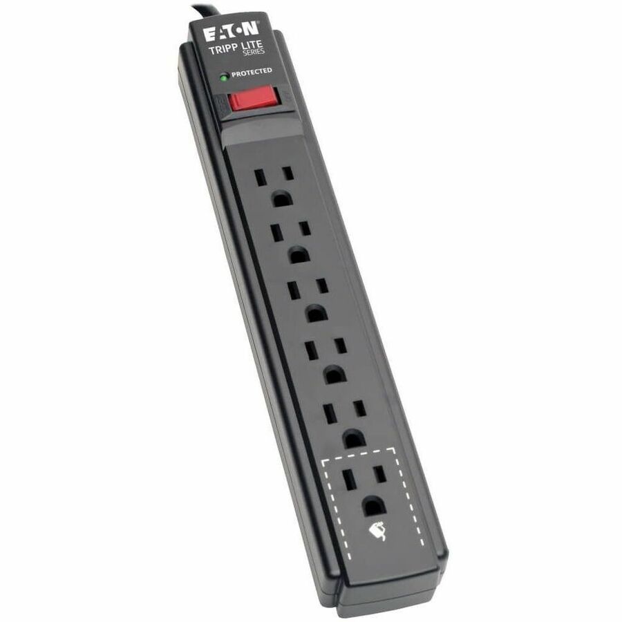 Tripp Lite Surge Protector Power Strip 6 Outlet 15 ft Cord Black 790 J - 6 x NEMA 5-15R - 1875 VA - 790 J - 120 V AC Input - TLP615B