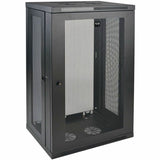 Tripp Lite 21U Wall Mount Rack Enclosure Server Cabinet w/ Door and Side Panels - 21U Rack Height x 19" Rack Width x 16.50" Rack Depth - Wall Mountable - Black - 200 lb Maximum Weight Capacity - 200 l - SRW21U