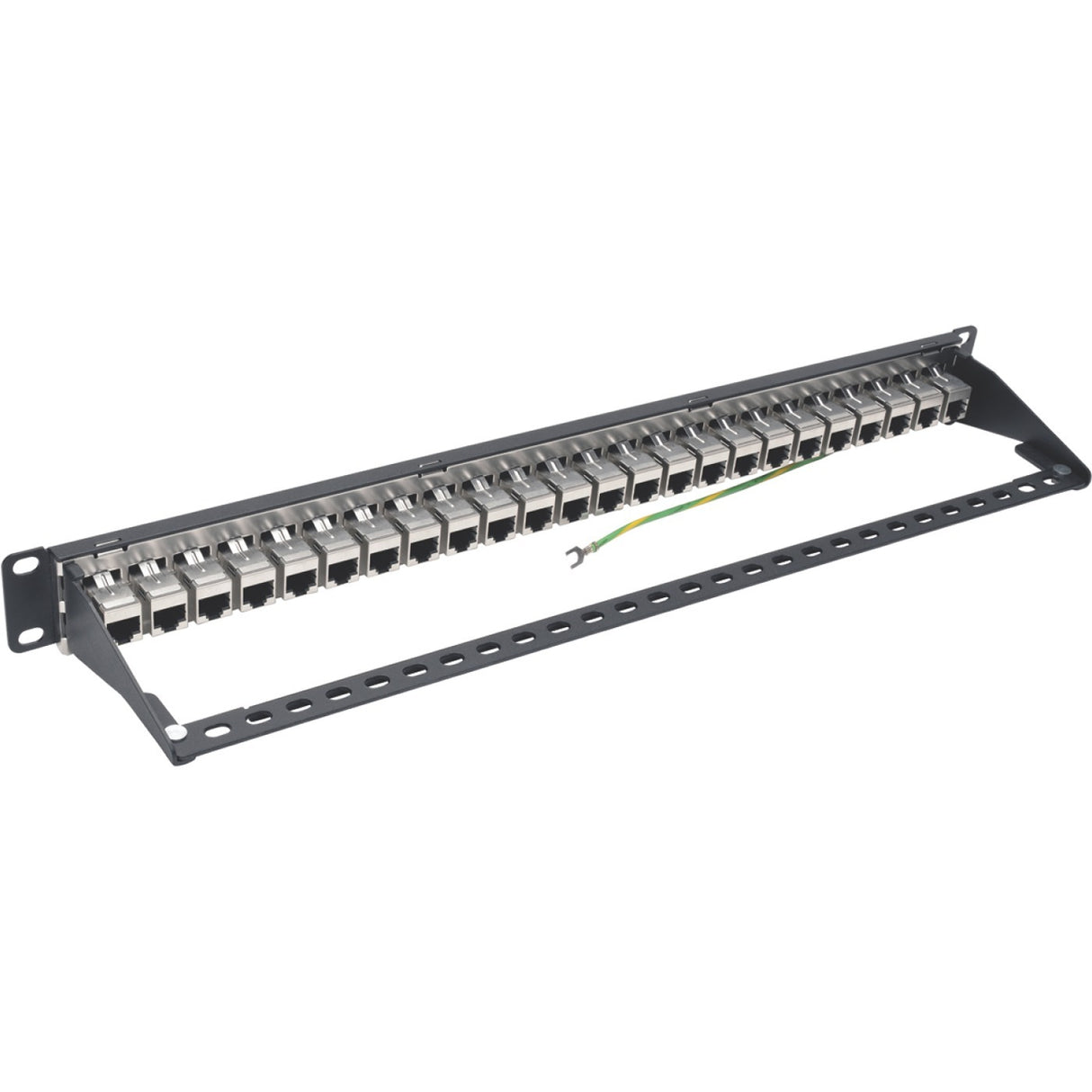 Tripp Lite 24-Port Cat6a Patch Panel Shielded Feedthrough Rackmount RJ45 1U - 24 Port(s) - 24 x RJ-45 - 1U High - Rack-mountable - N254-024-SH-6A
