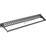Tripp Lite 24-Port Cat6a Patch Panel Shielded Feedthrough Rackmount RJ45 1U - 24 Port(s) - 24 x RJ-45 - 1U High - Rack-mountable - N254-024-SH-6A