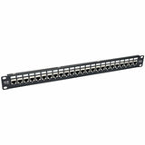 Tripp Lite 24-Port Cat6a Patch Panel Shielded Feedthrough Rackmount RJ45 1U - 24 Port(s) - 24 x RJ-45 - 1U High - Rack-mountable - N254-024-SH-6A