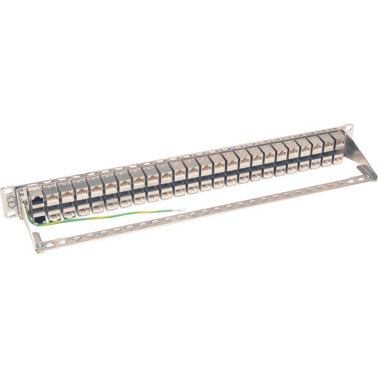 Tripp Lite 48-Port Cat6a Patch Panel Rackmount Shielded Feedthrough RJ45 1U - 48 Port(s) - 48 x RJ-45 - 1U High - Rack-mountable - N254-048-SH-6A
