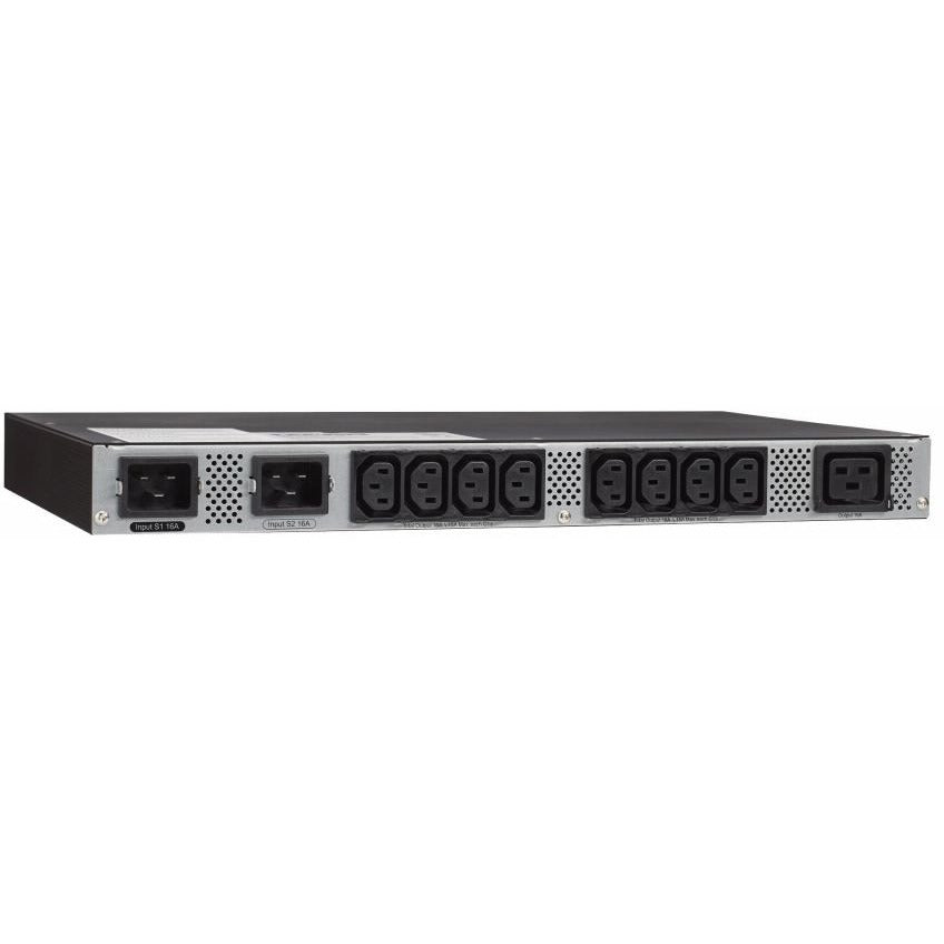 Eaton ATS Rack PDU 1U 200-240V 3.33 kW 2 5ft Cords 16A Single-Phase PDU LCD - NEMA L6-20P - 8 x IEC 60320 C13, 1 x IEC 60320 C19 - 120 V AC, 230 V AC - 3330 W - Network (RJ-45) - 1U - Horizontal - Rac - EATS220