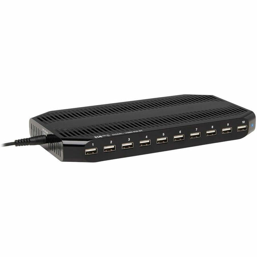 Tripp Lite 10-Port USB Charging Station Hub w Adjustable Storage Tablet / Smartphone / iPad / Iphone 5V 21A 105W - 12 V DC Input Voltage - 5 V DC Output Voltage - 2.40 A Output Current - U280-010-ST