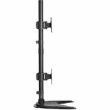 Tripp Lite Dual Vertical Flat-Screen Desk Mount Monitor Stand Clamp Swivel Tilt 15" to 27" Flat Screen Displays - 20 lb Load Capacity - 23.6" Height x 17.7" Width x 10" Depth - Desktop - Metal - Black - DDR1527SDC