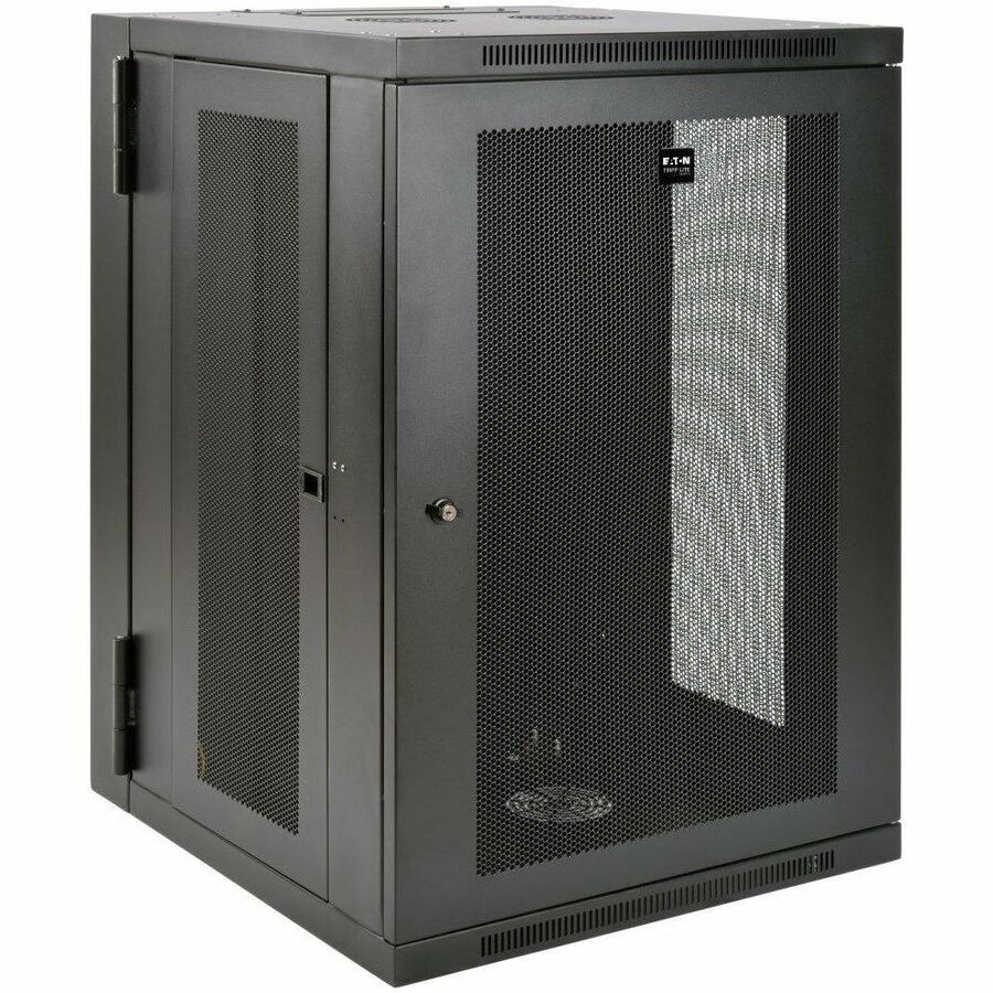 Tripp Lite 18U Wall Mount Rack Enclosure Server Cabinet Swinging Hinged Door Deep - For UPS - 18U Rack Height x 19" Rack Width x 24.50" Rack Depth - Wall Mountable - Black - Steel - 250 lb Maximum Wei - SRW18USDP