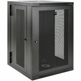Tripp Lite 18U Wall Mount Rack Enclosure Server Cabinet Swinging Hinged Door Deep - For UPS - 18U Rack Height x 19" Rack Width x 24.50" Rack Depth - Wall Mountable - Black - Steel - 250 lb Maximum Wei - SRW18USDP