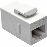 Tripp Lite Cat6 Straight-Through Modular In-Line Snap-In Coupler (RJ45 F/F), White - 1 x RJ-45 Network Female - 1 x RJ-45 Network Female - Gold Contact - White - TAA Compliant - N235-001-WH