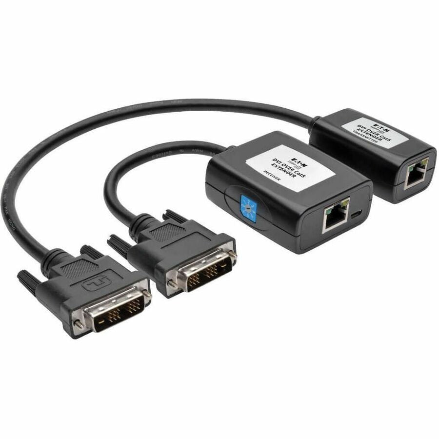 Tripp Lite DVI Over Cat5/6 Active Video Extender Kit Video Transmitter Receiver - 1 Input Device - 1 Output Device - 125 ft Range - 2 x Network (RJ-45) - 2 x USB - 1 x DVI In - 1 x DVI Out - WUXGA - 1 - B140-101X-U