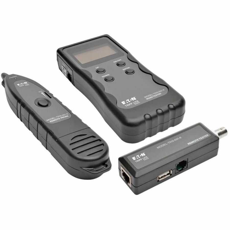 Tripp Lite Cable Tester Wire Tracker Length Fault Location RJ45 RJ11 BNC USB - Open Circuit Testing, Short Circuit Testing, Reversed Pair Testing, Network Testing, Fiber Optic Cable Testing, LAN Cable...  - T010-001-K