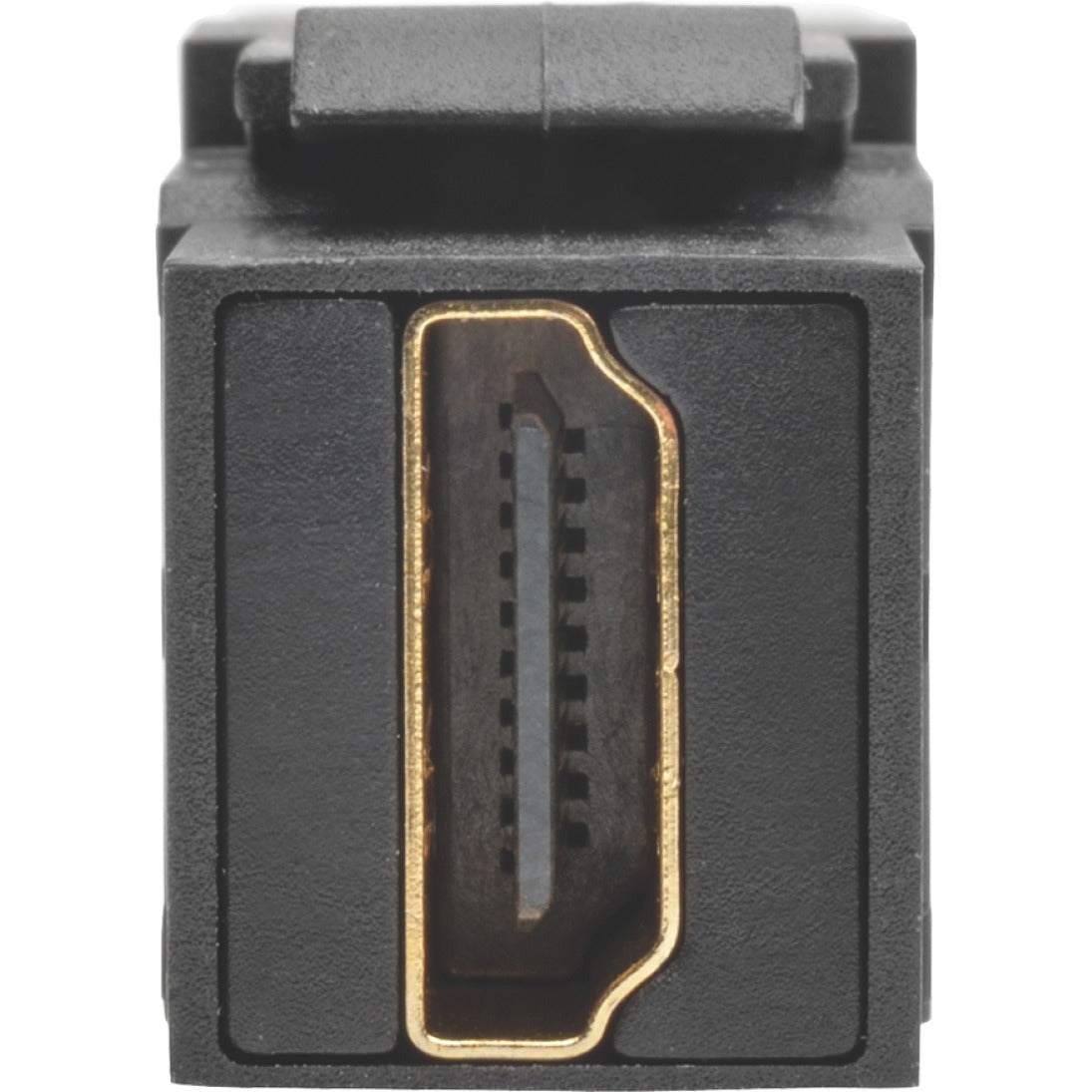 Tripp Lite HDMI Coupler Keystone Panel Mount Angled All-in One F/F Black - 1 x HDMI Female Digital Audio/Video - 1 x HDMI Female Digital Audio/Video - Gold Plated Connector - Black - P164-000-KPA-BK