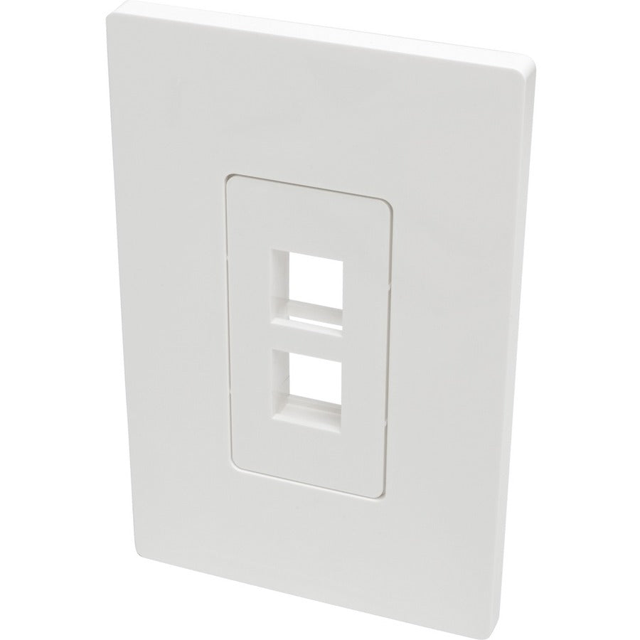 Tripp Lite Single-Gang 2-Port Wall Plate Keystone Cat5/6 USB HDMI Dport RCA - 2 x Total Number of Socket(s) - 1-gang - White - Polycarbonate - N080-102