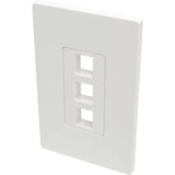 Tripp Lite Single-Gang 3-Port Wall Plate Keystone Cat5/6 USB HDMI Dport RCA - 3 x Total Number of Socket(s) - 1-gang - White - Polycarbonate - N080-103