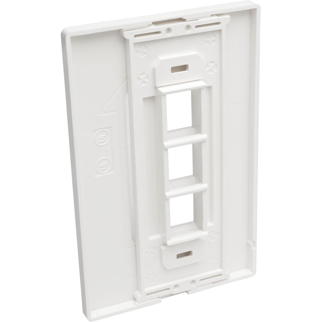 Tripp Lite Single-Gang 3-Port Wall Plate Keystone Cat5/6 USB HDMI Dport RCA - 3 x Total Number of Socket(s) - 1-gang - White - Polycarbonate - N080-103